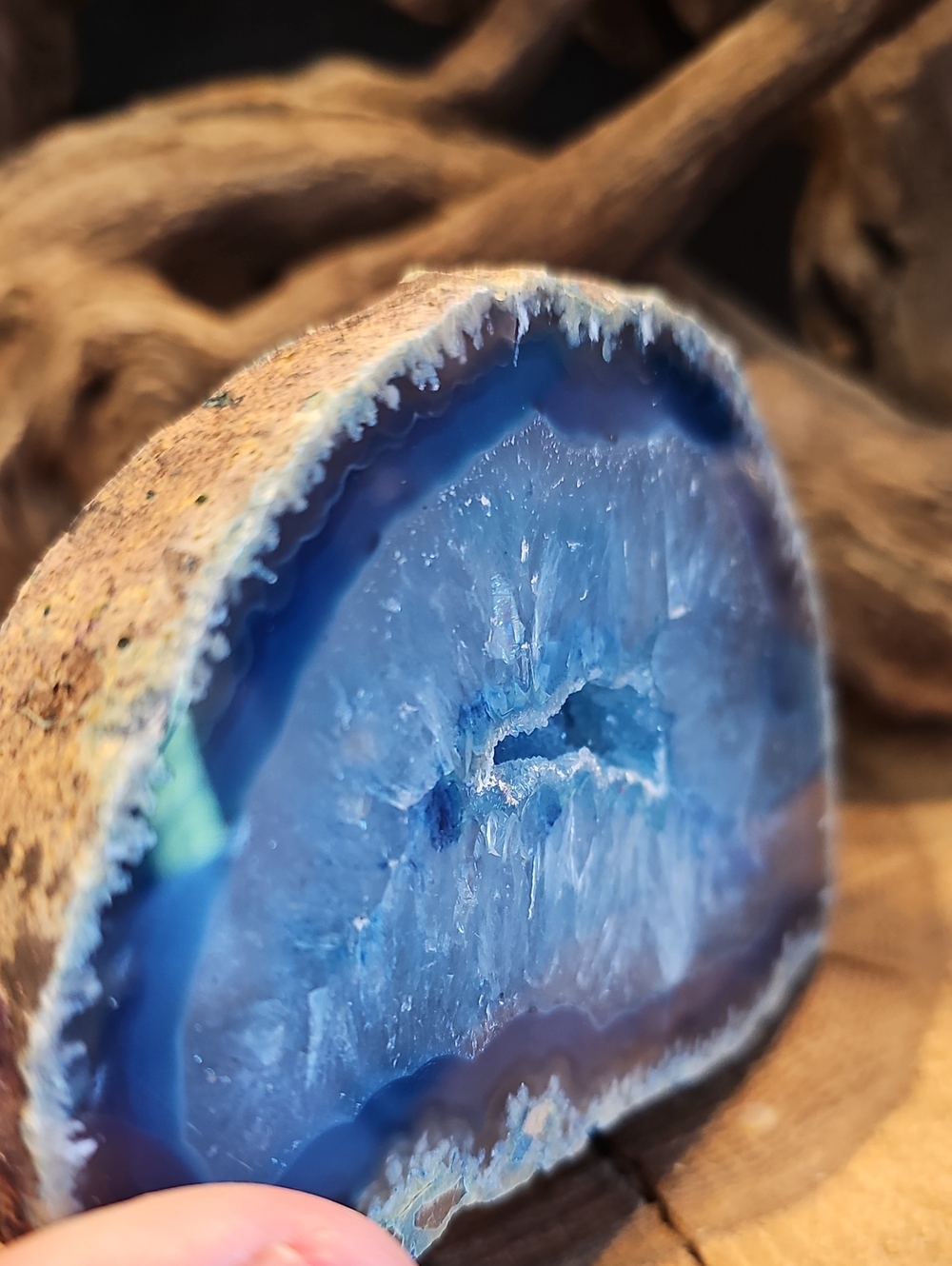 Blue Agate Geode Decorative Slice - Home Accent - Picture 5 of 7